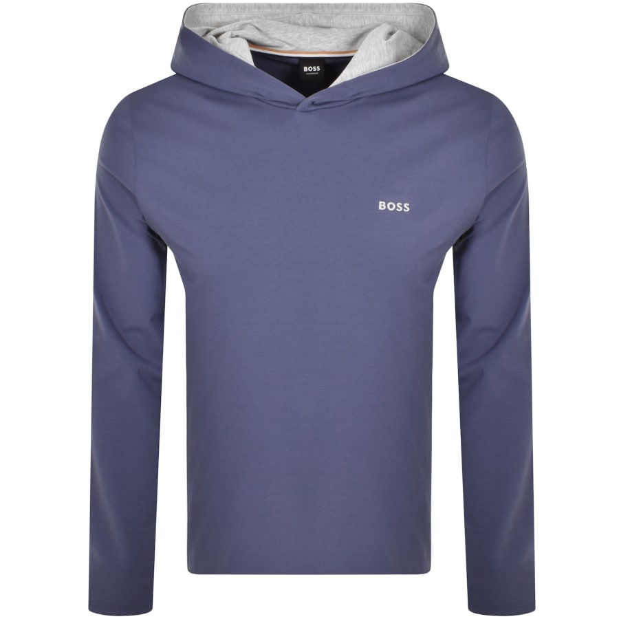 BOSS Long Sleeve Hooded T Shirt Blue Mainline Menswear Ireland